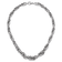Rhodium Over Sterling Silver Polished Graduated Link Necklace