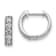 Rhodium Over 14K White Gold Lab Grown Diamond Milgrain Hinged Hoop Earrings