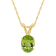 8x6mm Oval Peridot 14k Yellow Gold Pendant With Chain