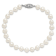 Rhodium Over Sterling Silver 6-7mm White Freshwater Cultured Pearl Bracelet