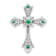 Rhodium Over 10k White Gold 0.09 cttw Emerald and Diamond Fleur-de-Lis
Cross Slide Pendant
