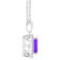 8x6mm Emerald Cut Amethyst and White Topaz Accent Rhodium Over Sterling
Silver Halo Pendant w/Chain