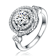 CZ Halo Ring In Sterling Silver