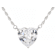 Heart Shape CZ Solitare Station Pendant Necklace in Rhodium Over
Sterling Silver