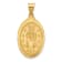 14K Yellow Gold Hollow Miraculous Medal Oval Pendant