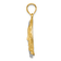 14k Two-tone Gold Diamond-Cut Brushed Sun and Moon Charm
