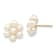 10k Yellow Gold 3-4mm White Egg Freshwater Cultured Pearl 11mm Flower
Stud Earrings