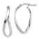 Rhodium Over 14k White Gold Polished 15/16" Wavy Hoop Earrings