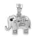Rhodium Over 14k White Gold Black and White Diamond Elephant Pendant