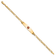 14k Yellow Gold Medical Soft Diamond Shape Red Enamel Flat Figaro Link
ID Bracelet