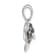 Rhodium Over Sterling Silver Polished Crystal Manatee Pendant