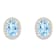 7x5mm Oval Simulated Aquamarine And Created White Sapphire 10k Yellow
Gold Halo Stud Earrings