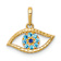 14k Yellow Gold Textured Blue Cubic Zirconia Eye Pendant