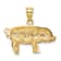 14k Yellow Gold Brushed and Diamond-Cut Pig Pendant
