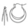 Rhodium Over 14k White Gold Polished and Textured 3/4" Circle Hoop Earrings