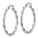 Rhodium Over 14k White Gold Large Polished and Diamond-Cut 1 5/16"
Twisted Hoop Earrings