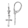 Rhodium Over 14k White Gold Polished Cross Dangle Earrings