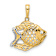 14K Two-tone Gold Diamond-Cut Fish Pendant