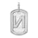 Rhodium Over 14k White Gold Diamond Initial N Dog Tag Charm
