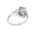 9x7mm Rectangular Octagonal Aquamarine and White CZ Rhodium Over
Sterling Silver Ring, 2.10ctw