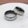 MYSTIQUE Beveled White Carbon Fiber Inlaid Ceramic Ring 8mm