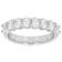 Oval CZ Set Of Two Stackable Band Rings In Rhodium Over Brass 5.30ctw