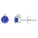 4mm Round Tanzanite with Diamond Accents 14k White Gold Stud Earrings