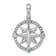 Rhodium Over Sterling Silver Polished Cubic Zirconia Compass Pendant
