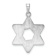 Rhodium Over 14k White Gold Polished and Textured Solid Star of David Pendant