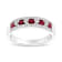 Ruby and Diamond 14k White Gold Band Ring 0.59ctw