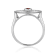 Garnet with Moissanite Accents Rhodium Over Sterling Silver Evil Eye
Halo Ring