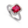 Red Lab Created Ruby With Moissanite Accents Rhodium Over Sterling
Silver Ring