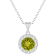 7mm Round Peridot and White Topaz Accent Rhodium Over Sterling Silver
Halo Pendant w/Chain