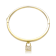 CZ Pave Padlock Charm Stacking Bangle Bracelet In 14K Gold Over Brass