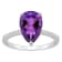 12x8mm Pear Shape Amethyst and 1/10 ctw Diamond Rhodium Over Sterling
Silver Ring