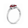 0.43ctw Ruby and Diamond Flower Cluster Ring in 14k White Gold