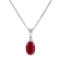 0.55ctw Oval Ruby and Round White Diamond Accent Pendant in 14k White Gold