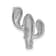 Rhodium Over 14k White Gold Diamond Cactus Pendant