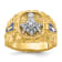 10K Two-tone Yellow and White Gold Nugget Textured Diamond Blue Lodge
Masonic Ring 0.1ctw