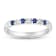 0.25ctw Sapphire and Diamond Wedding Band Ring in 14k White Gold