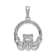 Rhodium Over 14k White Gold Diamond Claddagh Circle Pendant