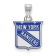 Rhodium Over Sterling Silver NHL LogoArt New York Rangers Enamel Pendant