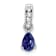 Rhodium Over 10k White Gold 0.5 cttw Pear Lab Created Sapphire and
Accent Diamond Pendant
