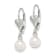 Rhodium Over Sterling Silver 6-7mm Freshwater Cultured Pearl Heart
Leverback Dangle Earrings