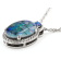 Multicolor Mosaic Opal Triplet Rhodium Over Silver Pendant Chain 0.11ctw