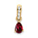 10k Yellow Gold 0.5 cttw Pear Lab Created Ruby and Accent Diamond Pendant