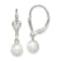 Rhodium Over Sterling Silver 6-7mm Freshwater Cultured Pearl Heart
Leverback Dangle Earrings