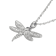White Cubic Zirconia Platineve® Dragonfly Pendant With Chain 0.32ctw