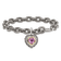 Sterling Silver with 14K Gold Over Sterling Silver Accent Oxidized Lab
Pink Sapphire Heart Bracelet