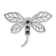Rhodium Over Sterling Silver Sapphire Dragonfly Slide Pendant